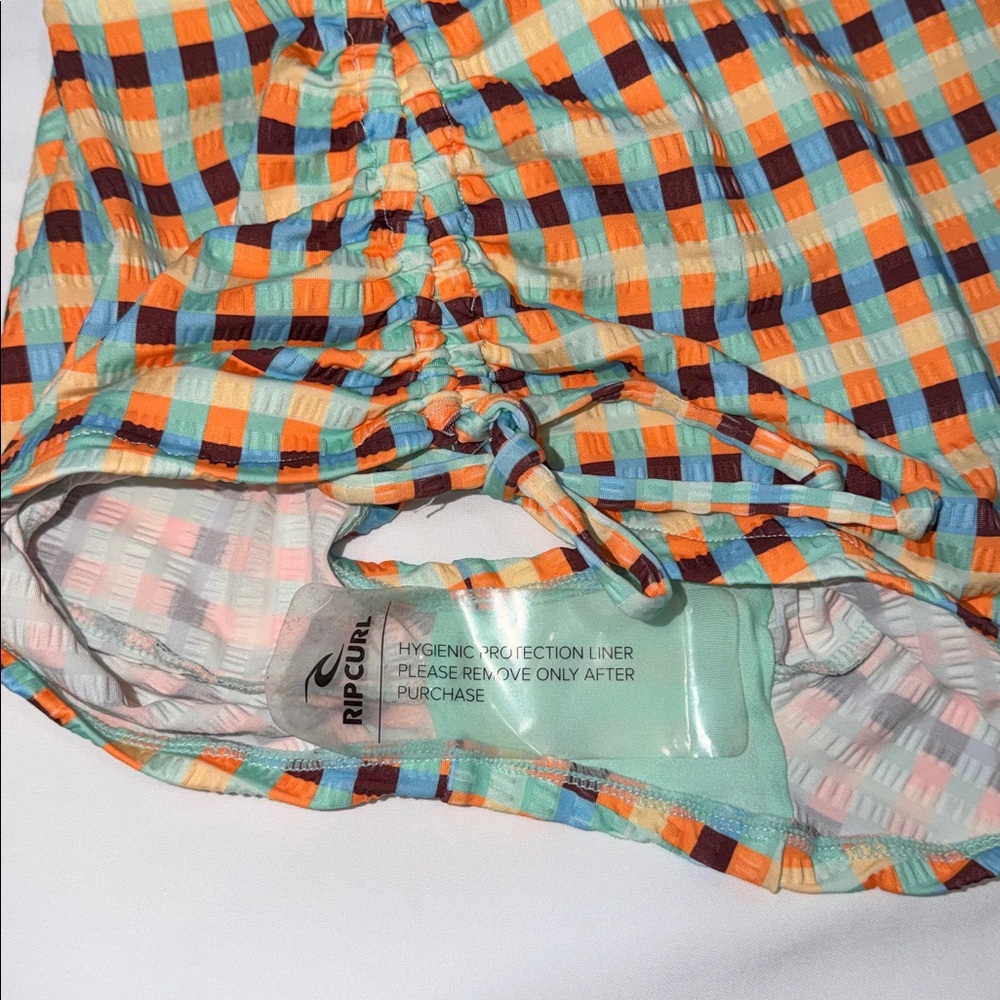 RIPCURL LOTTIE CHECK BANDEAU BIKINI TOP & BIKINI BOTTOM, M - Picture 10 of 11